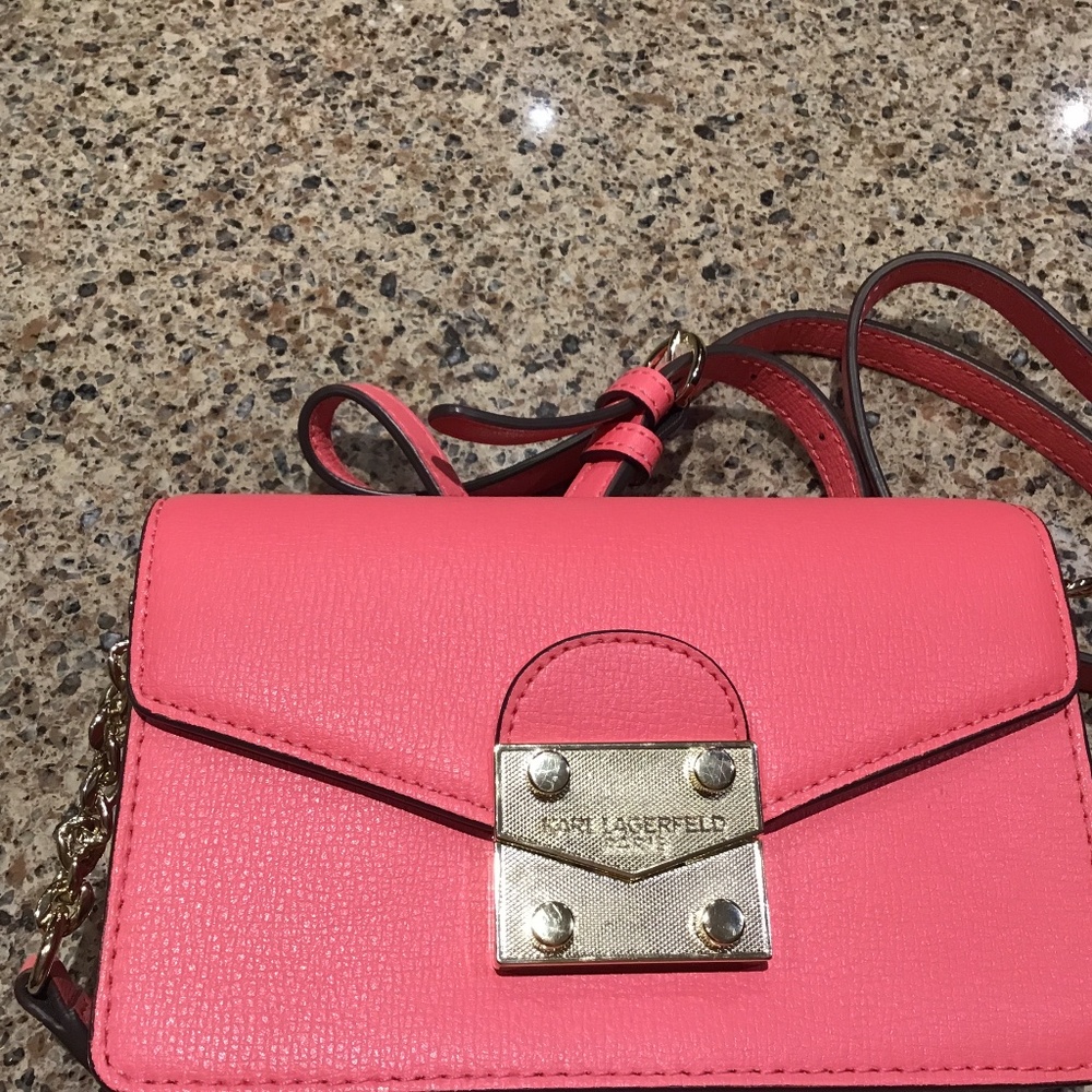 Karl Lagerfeld crossbody , never used, beautiful pink colour